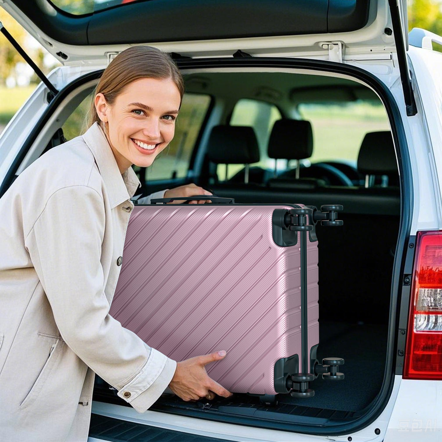 4 Piece Luggage Sets Lightweight Waterproof with 360° Silent Wheels 3 Level Telescopic Handles Hardside Spinner Suitcases Free Covers & Hangers