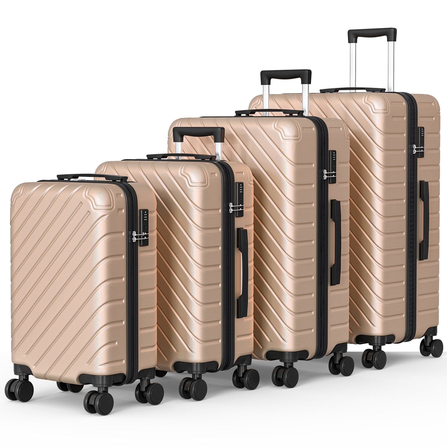 PC Material 4 Piece Expandable Luggage Set,TSA Lock Hardshell Luggage Set for Business Travel Suitcases