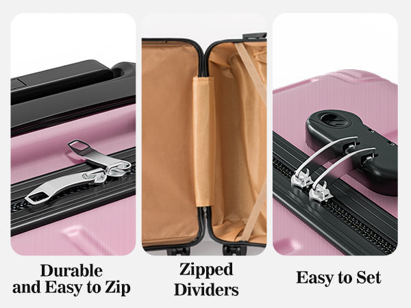 4 Piece Luggage Sets Lightweight Waterproof with 360° Silent Wheels 3 Level Telescopic Handles Hardside Spinner Suitcases Free Covers & Hangers