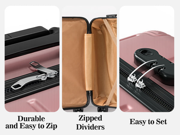 4 Piece Luggage Sets Lightweight Waterproof with 360° Silent Wheels 3 Level Telescopic Handles Hardside Spinner Suitcases Free Covers & Hangers
