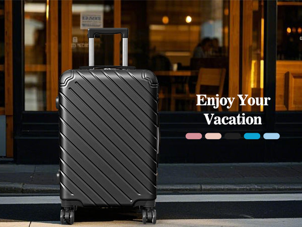 4 Piece Luggage Sets Lightweight Waterproof with 360° Silent Wheels 3 Level Telescopic Handles Hardside Spinner Suitcases Free Covers & Hangers
