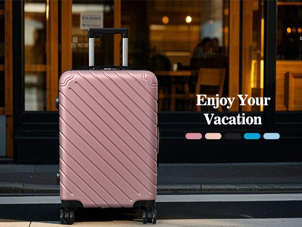 4 Piece Luggage Sets Lightweight Waterproof with 360° Silent Wheels 3 Level Telescopic Handles Hardside Spinner Suitcases Free Covers & Hangers