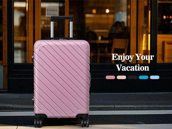 4 Piece Luggage Sets Lightweight Waterproof with 360° Silent Wheels 3 Level Telescopic Handles Hardside Spinner Suitcases Free Covers & Hangers