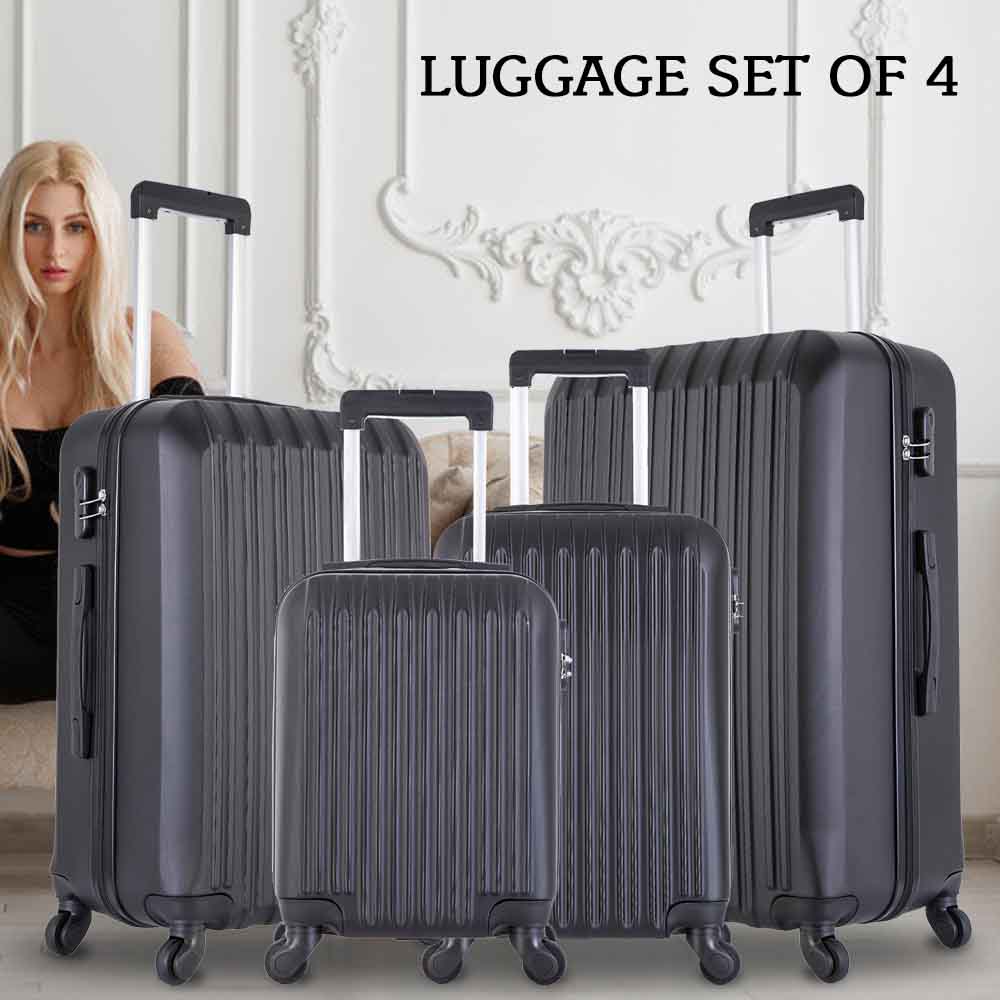 4 Piece Luggage Set Carry On Hardshell Luggage Set for Business Trav FridTrip