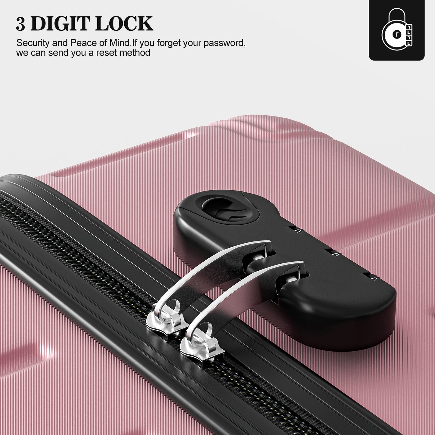 4 Piece Luggage Sets Lightweight Waterproof with 360° Silent Wheels 3 Level Telescopic Handles Hardside Spinner Suitcases Free Covers & Hangers
