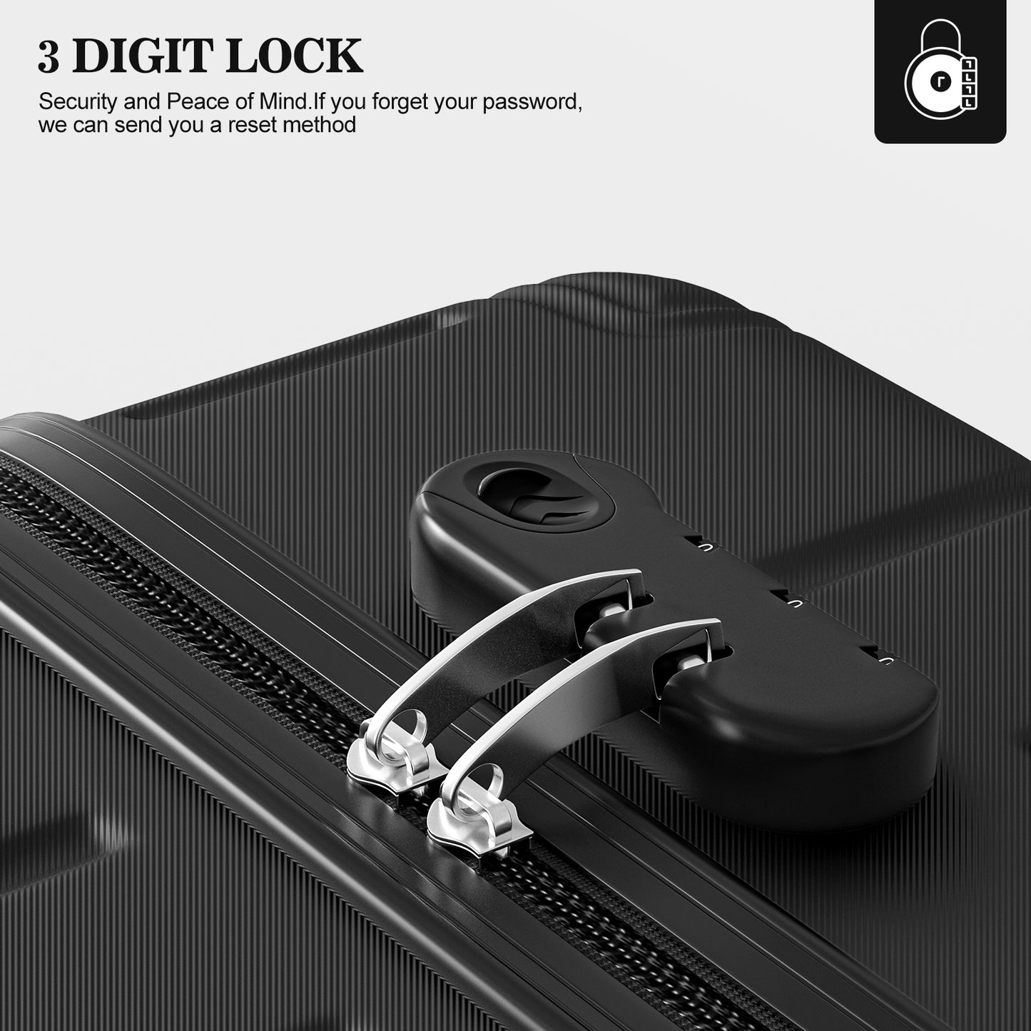 4 Piece Luggage Sets Lightweight Waterproof with 360° Silent Wheels 3 Level Telescopic Handles Hardside Spinner Suitcases Free Covers & Hangers