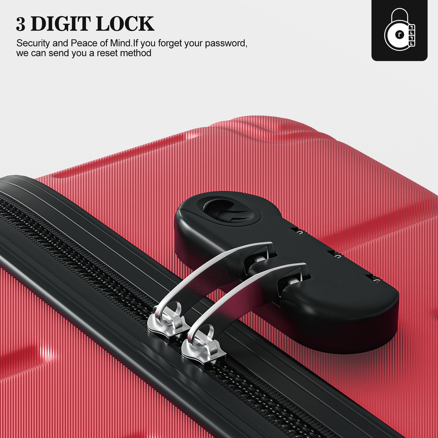 4 Piece Luggage Sets Lightweight Waterproof with 360° Silent Wheels 3 Level Telescopic Handles Hardside Spinner Suitcases Free Covers & Hangers