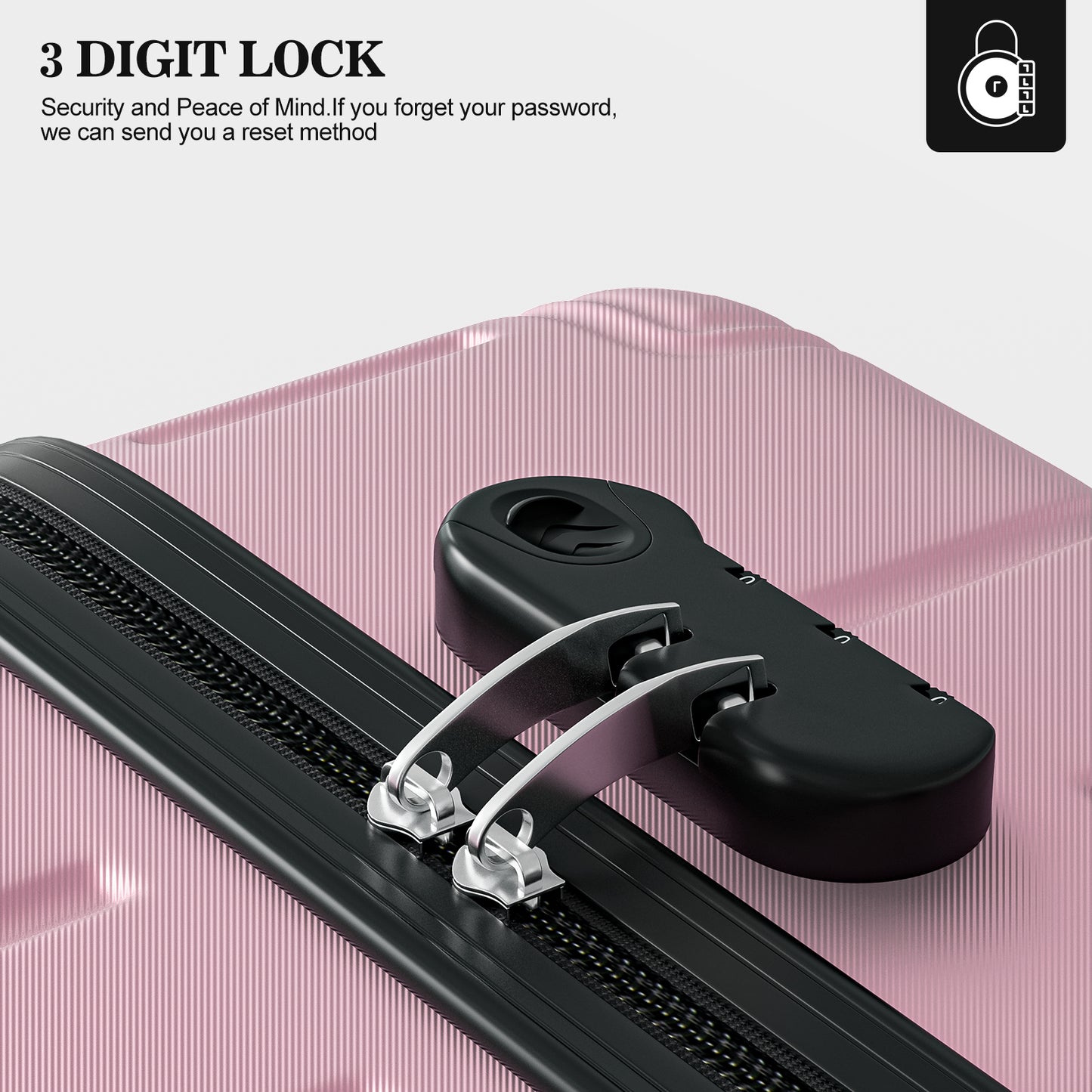 4 Piece Luggage Sets Lightweight Waterproof with 360° Silent Wheels 3 Level Telescopic Handles Hardside Spinner Suitcases Free Covers & Hangers