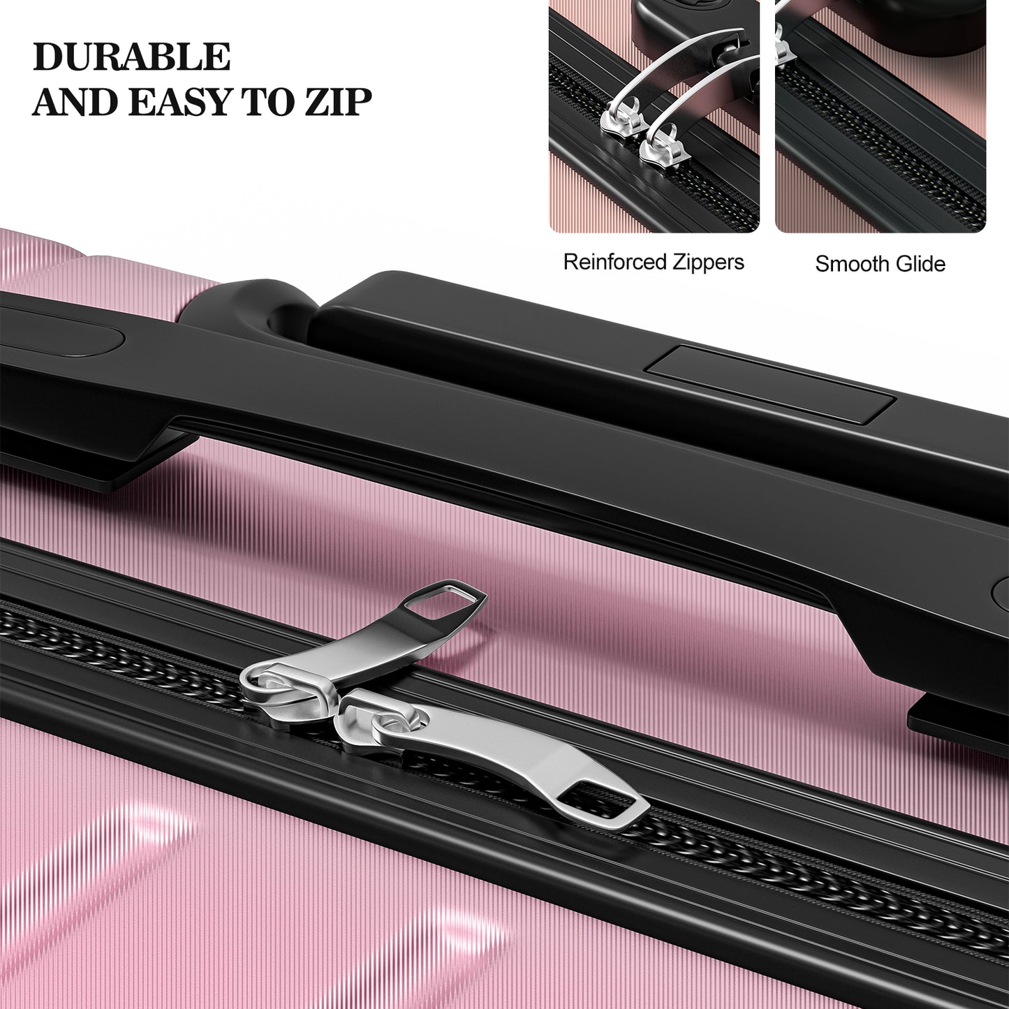 4 Piece Luggage Sets Lightweight Waterproof with 360° Silent Wheels 3 Level Telescopic Handles Hardside Spinner Suitcases Free Covers & Hangers