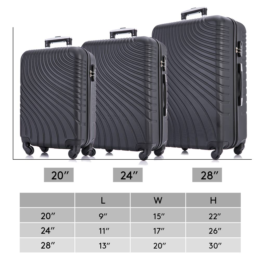 3 Piece Luggage Set - Carry-On Hardshell Luggage Set for Business Travel