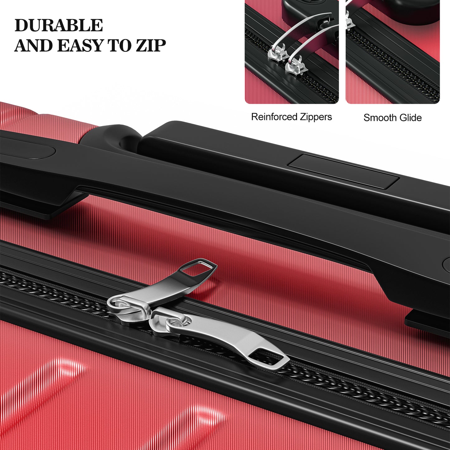 4 Piece Luggage Sets Lightweight Waterproof with 360° Silent Wheels 3 Level Telescopic Handles Hardside Spinner Suitcases Free Covers & Hangers